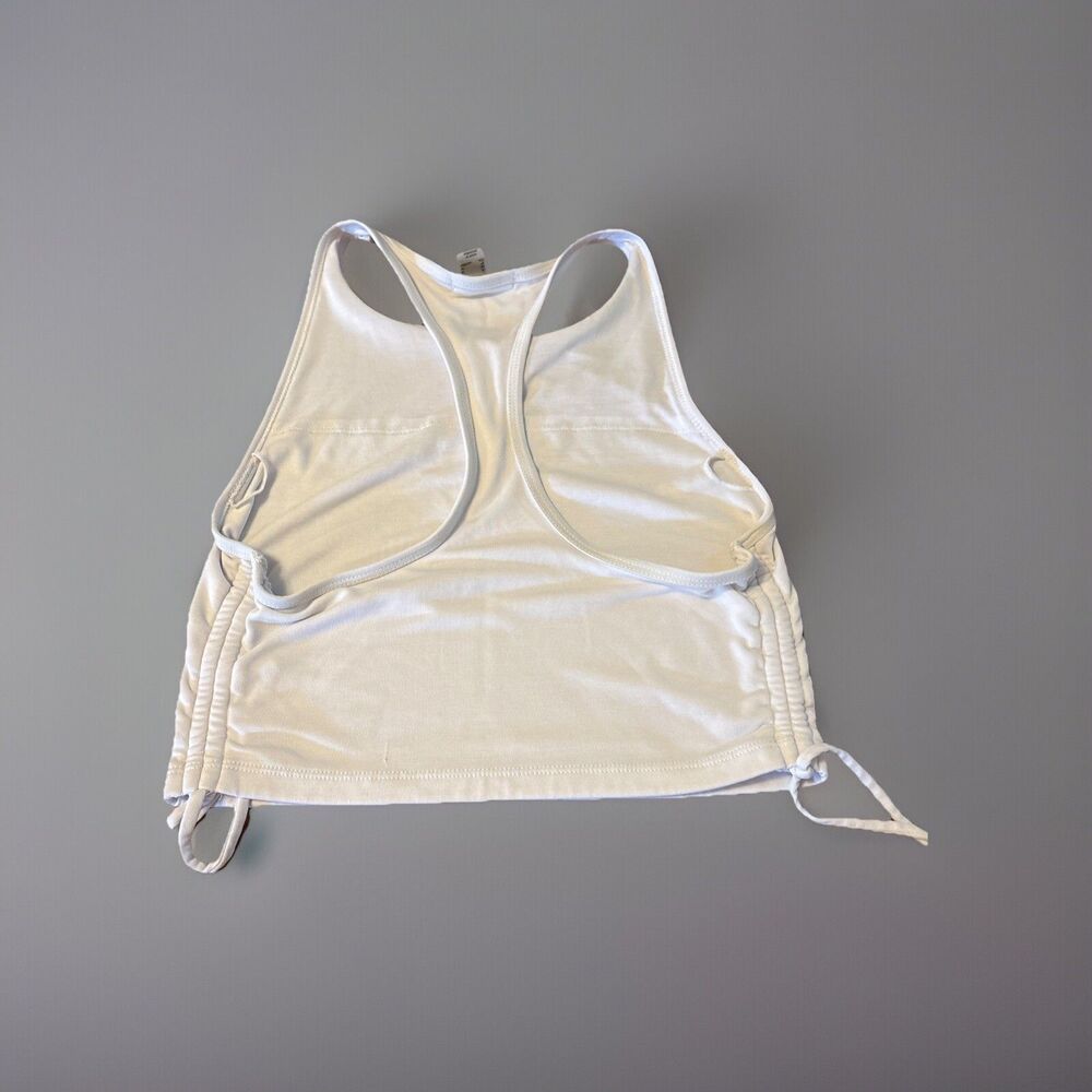 Forever 21 Women’s White Cropped Top M Medium Sleeveless Tank Cinch Sides - Picture 5 of 7